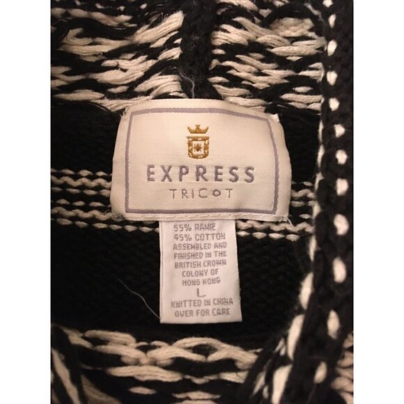 Vintage Express Tricot Sweater Chunky Oversize Floral Grandma Size Large - Picture 3 of 5